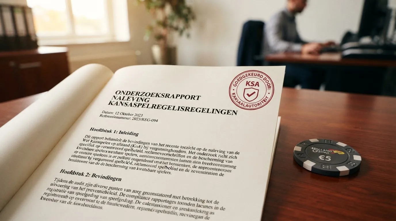 Een document van de Kansspelautoriteit met een vergunningsstempel