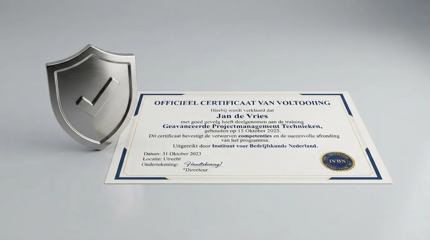 Het logo van de Kansspelautoriteit naast een document met de tekst 'Vergunning online kansspelen op afstand'