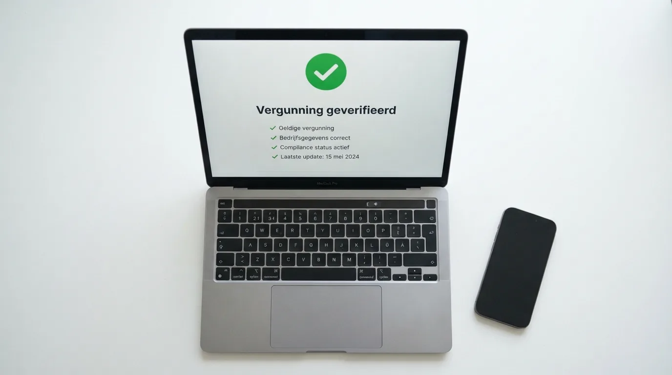 Het logo van de Kansspelautoriteit naast een scherm van het Cruks-register