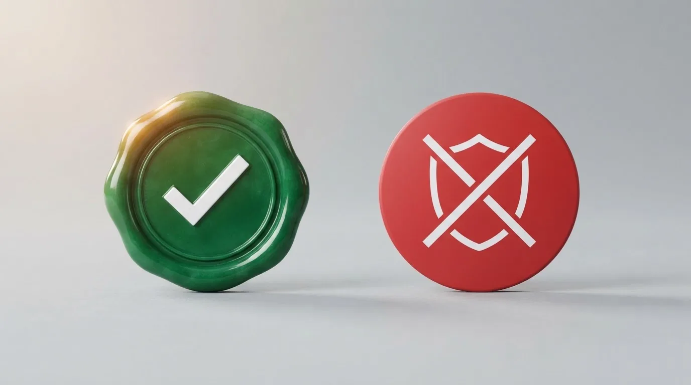 Een Ksa-vergunningsstempel naast een doorgestreept Cruks-logo