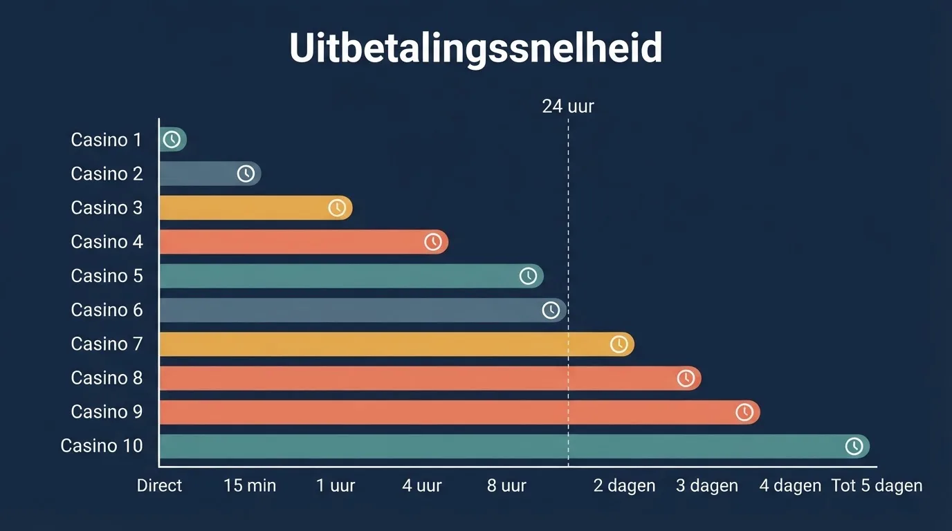 Vergelijking van tien Nederlandse online casino's met uitbetalingstijden